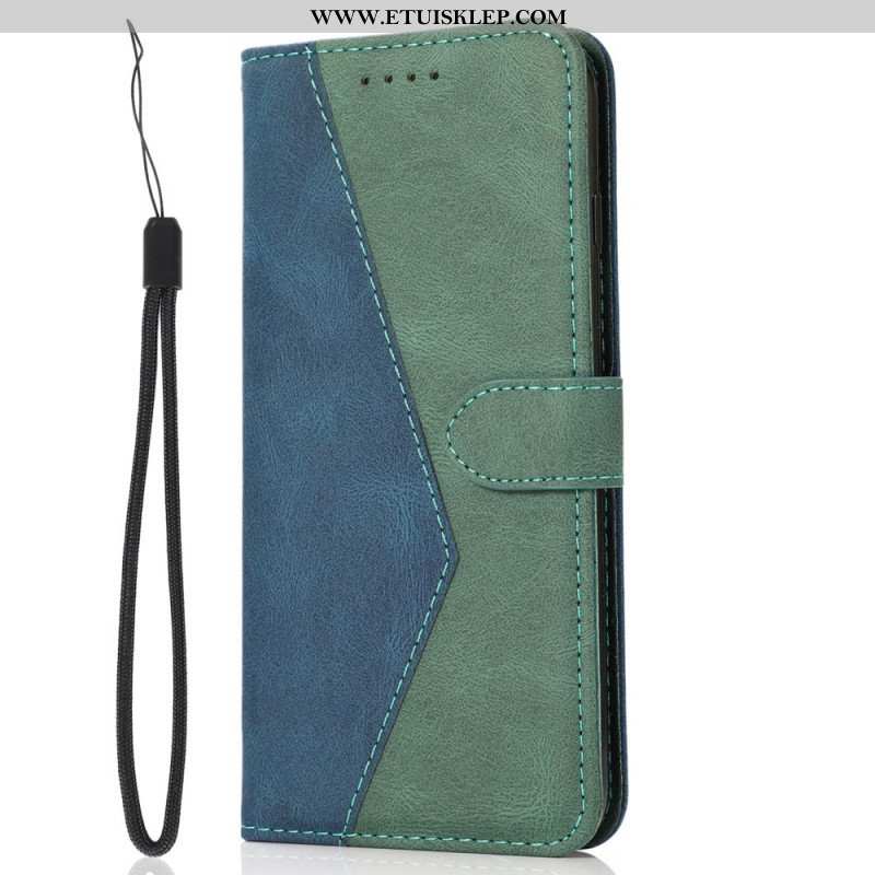 Etui Folio do Samsung Galaxy M12 / A12 Dwukolorowa Trójkątna Sztuczna Skóra